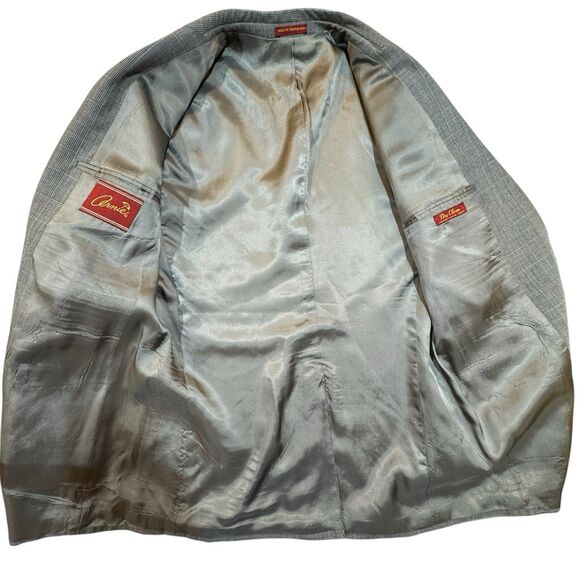 Glen Plaid Suit Jacket 42L by Arnie – Gray Brown Check - Picture 10 of 16
